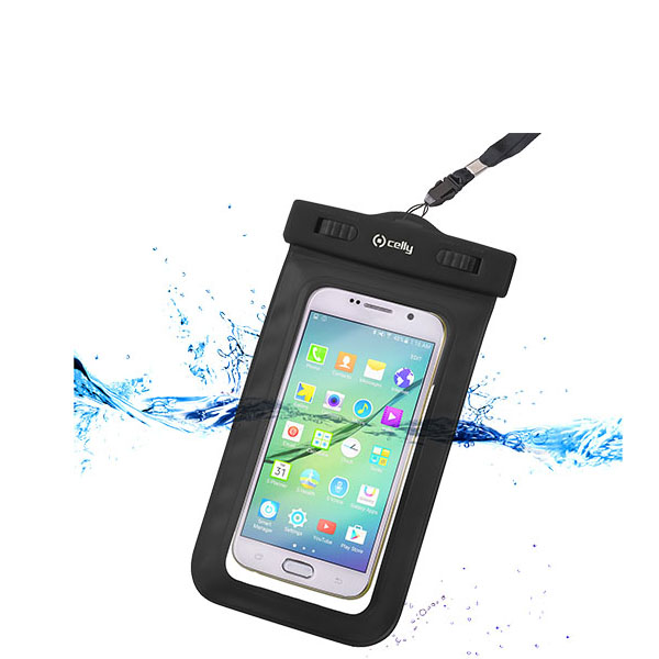 CELLY, vodootporna torbica za smartphone, crna